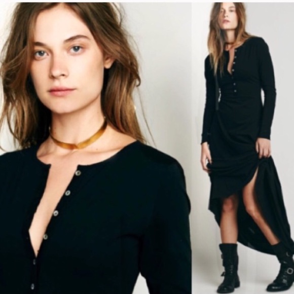 🎉Host Pick🎉 Long Sleeve Maxi DRESS El Topo Black - Picture 2 of 7